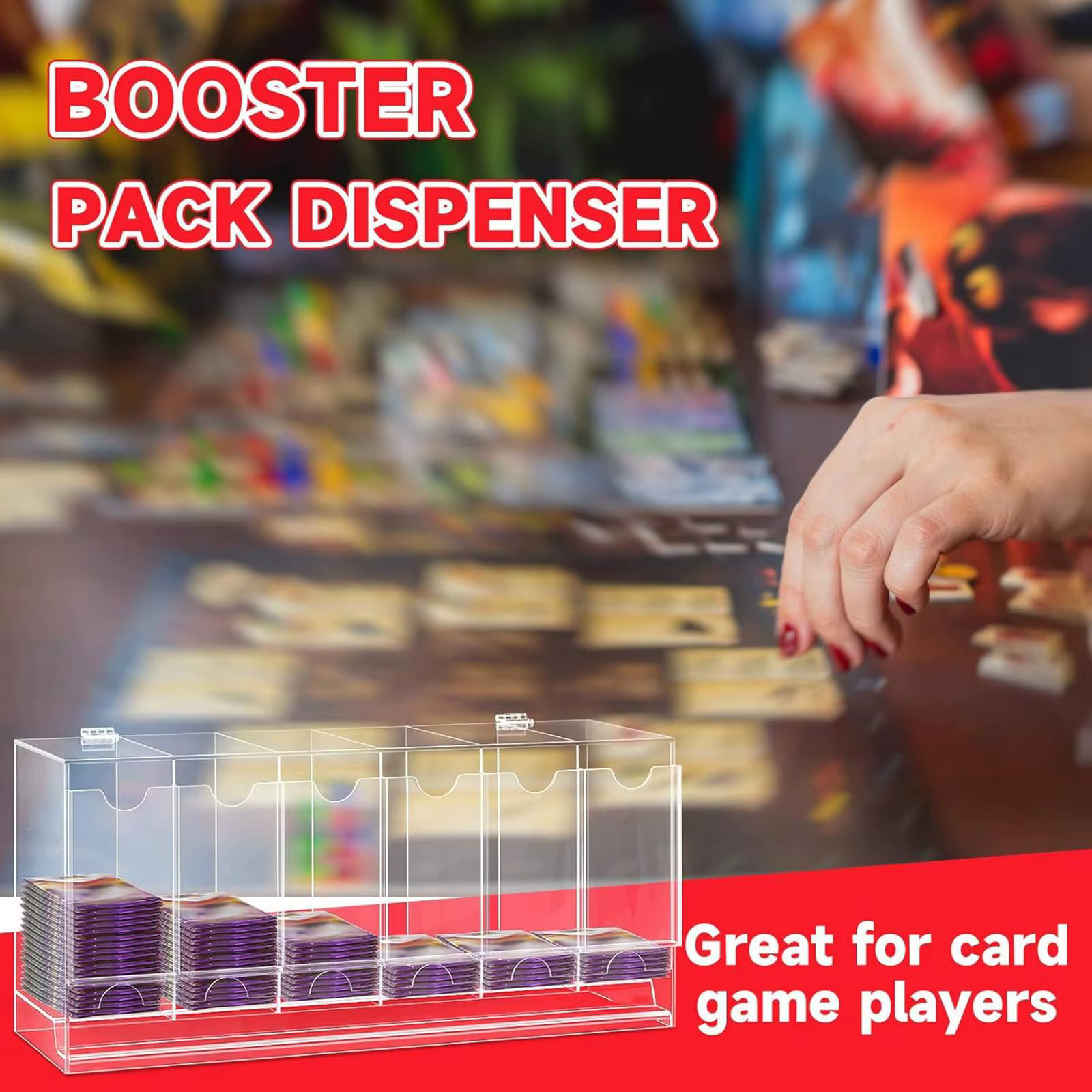 Organisateur de cartes à 6 emplacements, rangement durable, accès facile, pratique, en acrylique, vitrine