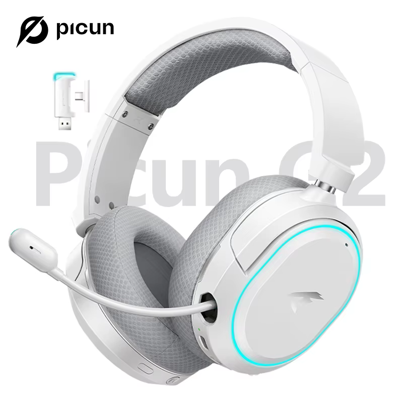 Picun G2 2.4 GHz Bluetooth casque de jeu sans fil pour PC PS4 PS5 commutateur de téléphone 5ms faible latence 7.1