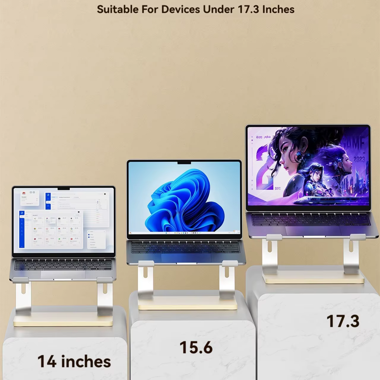 Support ergonomique pour ordinateur portable en alliage d'aluminium
