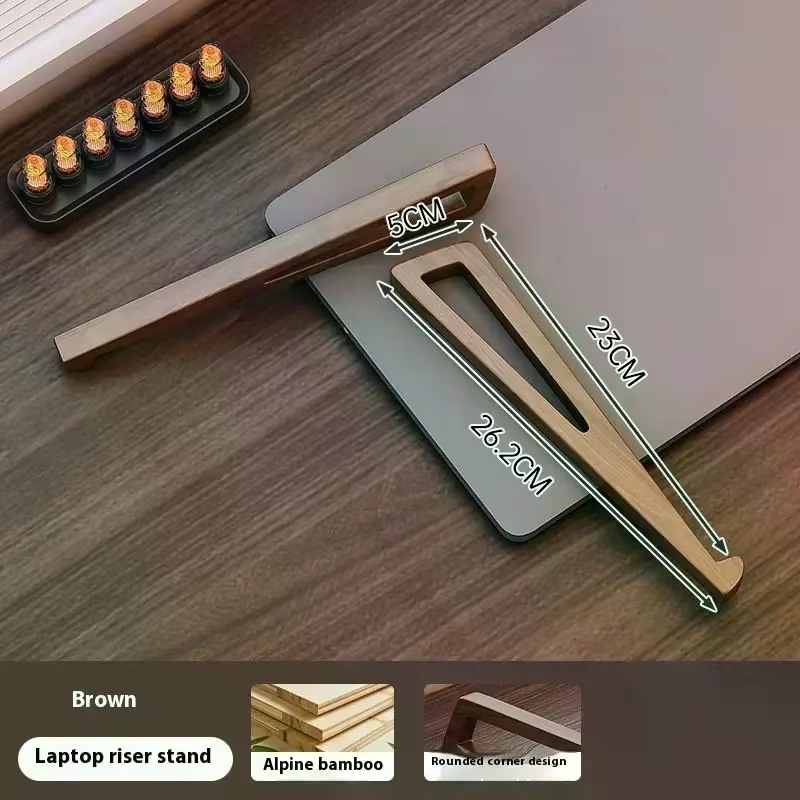 Support pour ordinateur portable en bois - Ergonomique réglable 12 ° Angle avec conception de refroidissement pour