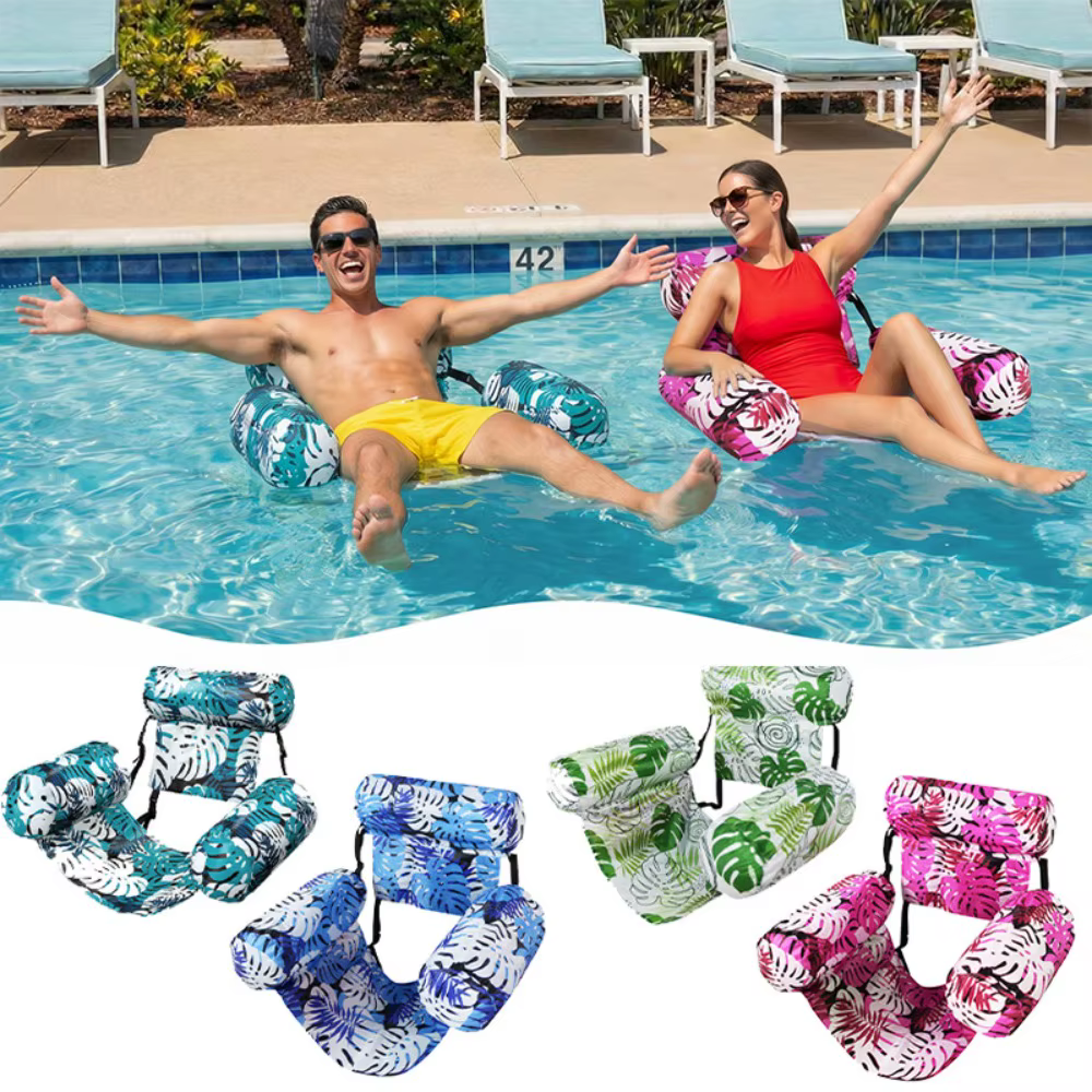 Fauteuil gonflable d'extérieur robuste avec flotteur pour adultes, idéal pour la piscine, le lac, la plage, les fêtes et les événements en extérieur