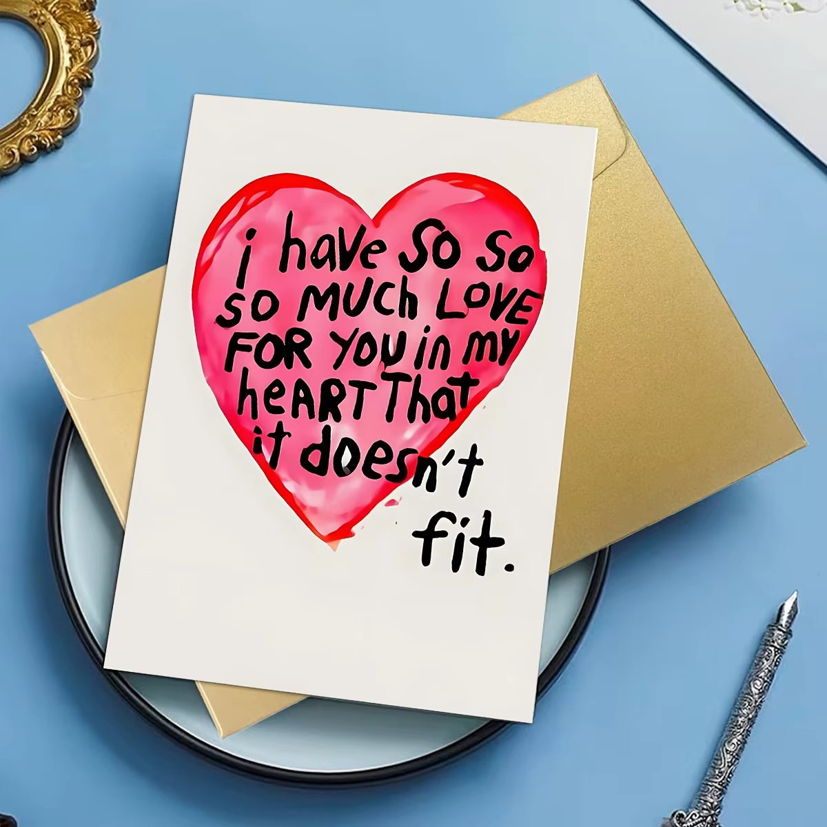 Carte d'anniversaire d'amour sincère - Message « J'ai tellement d'amour pour toi », pour les couples et les partenaires, design cœur rouge expressif