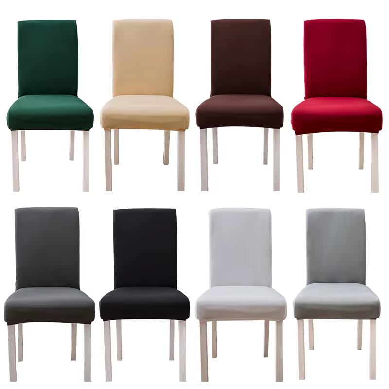 Housse de chaise de salle à manger élastique de couleur unie, 1 pièce, étui de siège extensible, housse de chaise pour salle à manger, mariage, hôtel, Banquet, bureau
