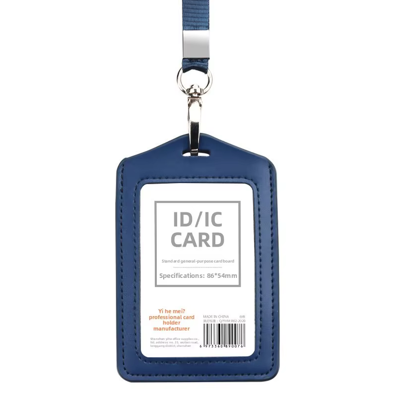Porte-cartes en cuir avec cordon, porte-badge de travail, étui pour certificat, pour hommes et femmes