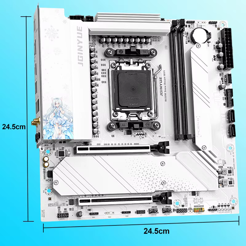 JGINYUE B650M neige rêve WIFI 6E carte mère DDR5 AM5 ordinateur de bureau de jeu
