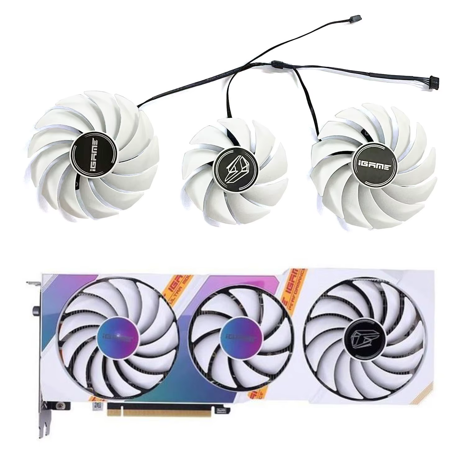 Nouveau ventilateur de GPU 4 broches compatible avec les cartes graphiques Colorful Geforce Rtx3060 3060ti 3070 3070ti 3080 IGame Ultra White, ventilateur de remplacement