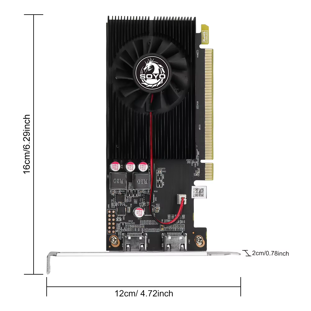 SOYO AMD R5 230 2GB GDDR3 carte graphique HDMIx2 64 bits pour ordinateur PC