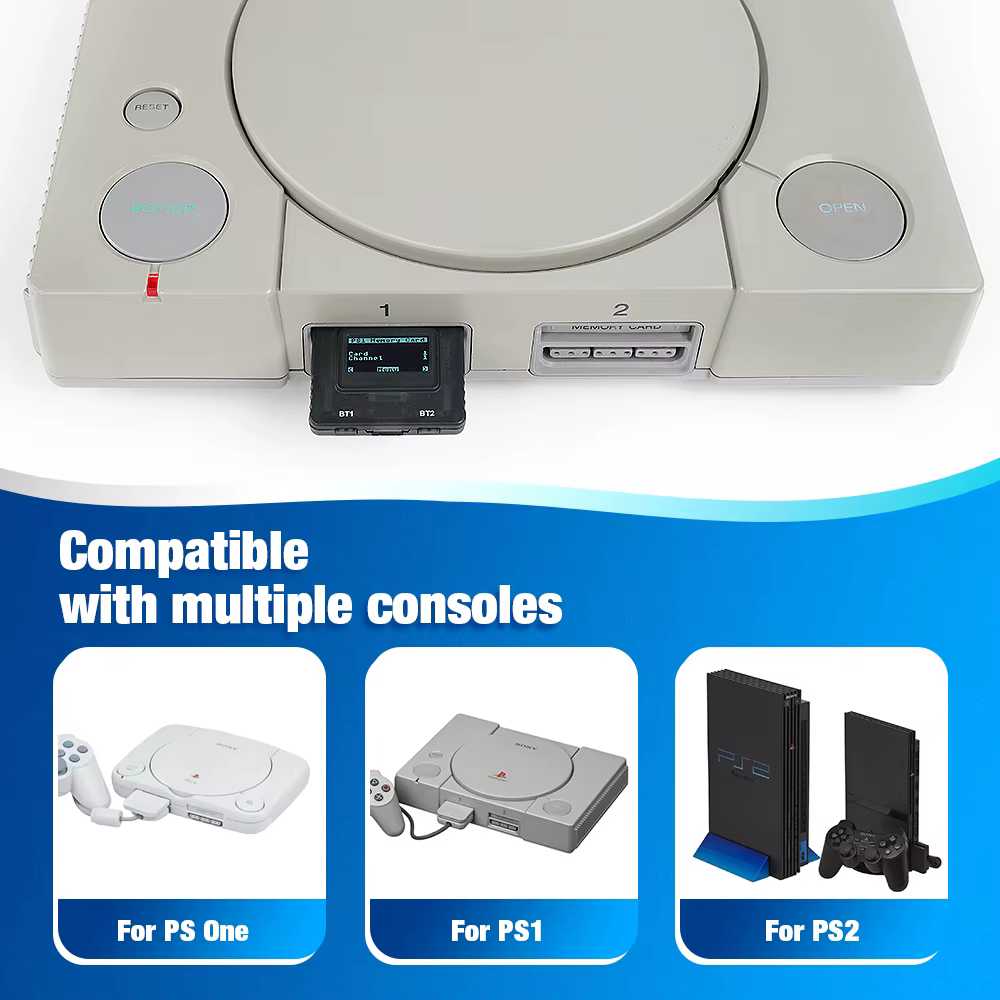 Bitfunx PSxMemCard Gen2 Store Le jeu économise pour les jeux PS1 et PS2 pour les consoles