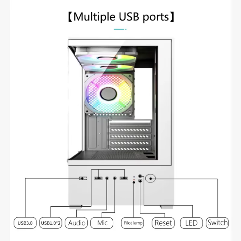 X2 boîtier d'ordinateur M-ATX Mini-ITX carte mère vue sur la mer côté de la pièce châssis de bureau Transparent USB3.0 Support 240 refroidisseur d'eau