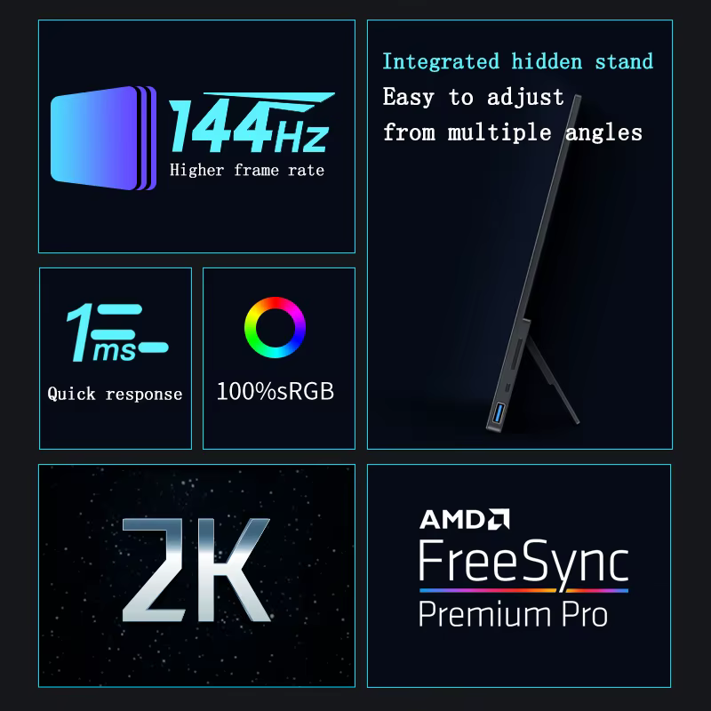 Moniteur Portable 17.3 pouces 2K 144Hz