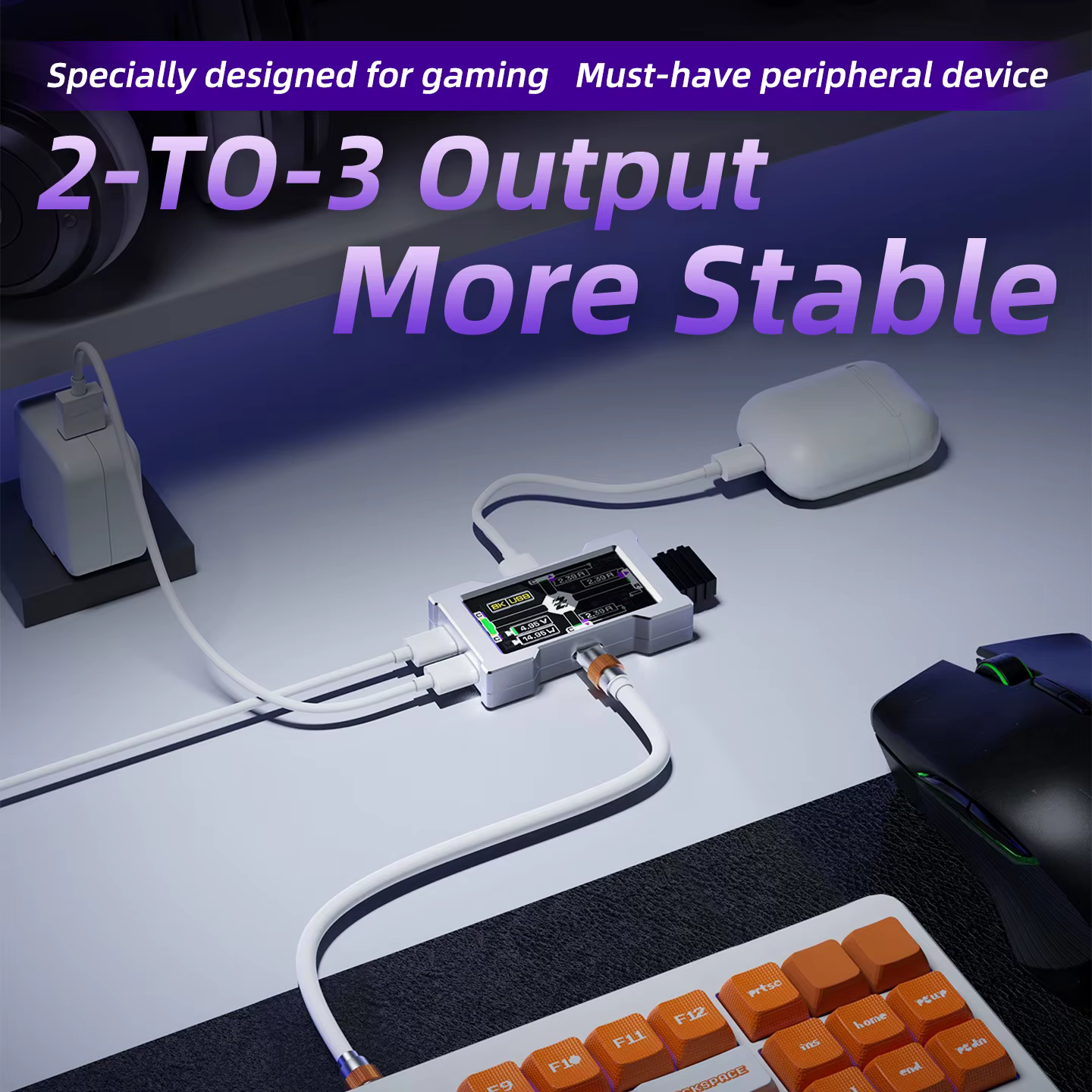 Hub USB Gaming 2 à 3 Ports