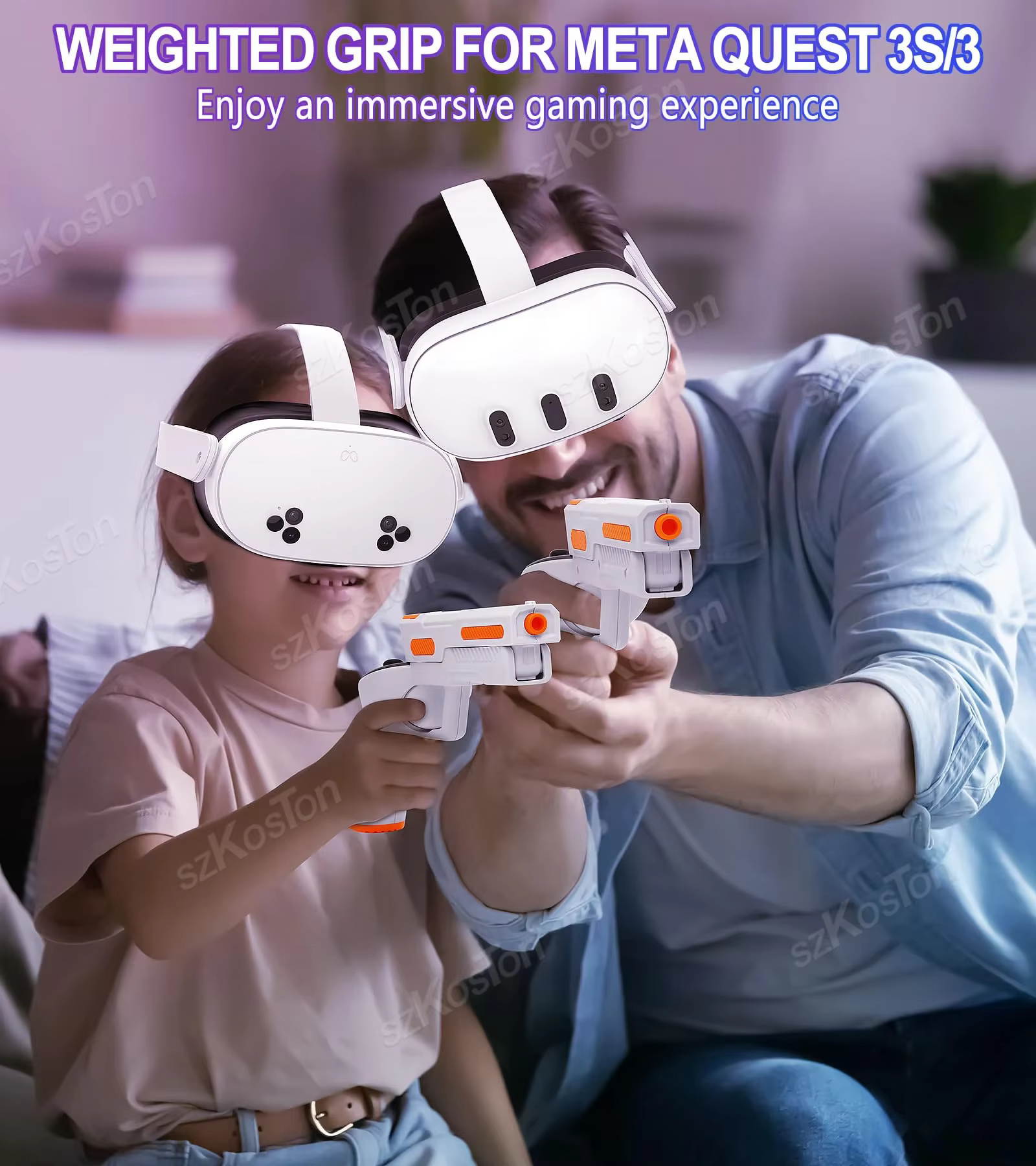 Poignées de Stock de pistolet VR pour contrôleur Meta Quest 3