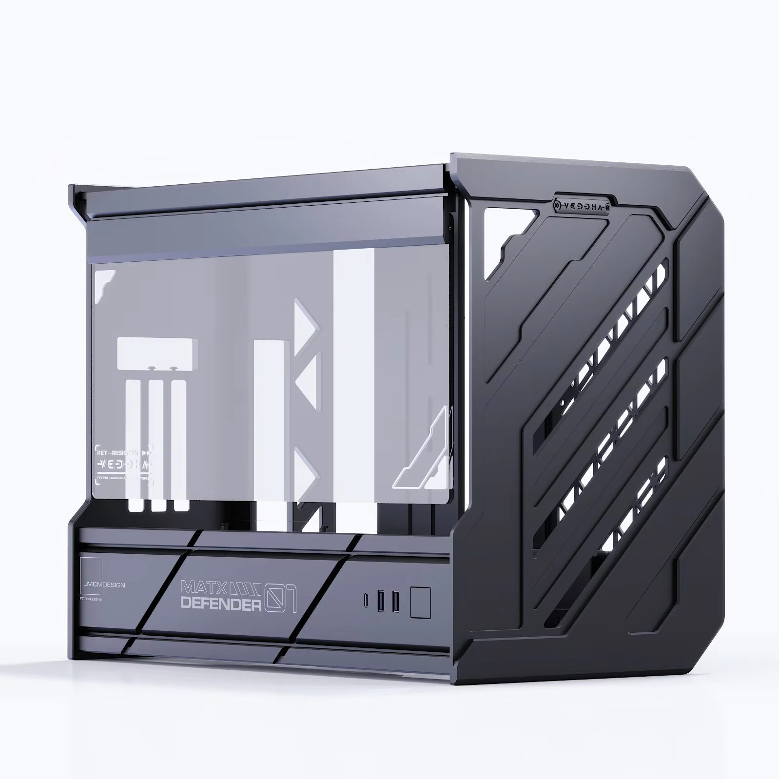 Boîtier PC MATX en aluminium CNC pour jeux en plein air