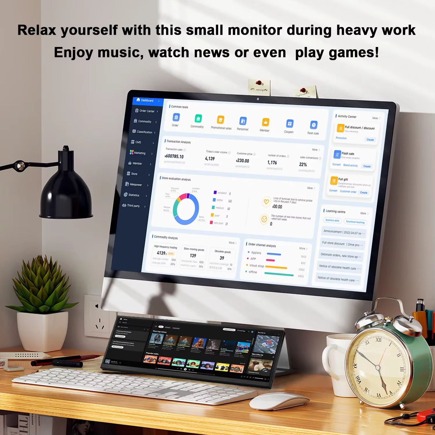 Wisecoco12.3/14.5 ''2560x720 barre étirée écran Pc moniteur HDMI tactile Portable