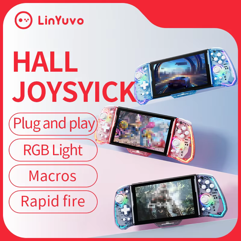 Manette de jeu LinYuvo pour SWITCH avec joystick à effet Hall