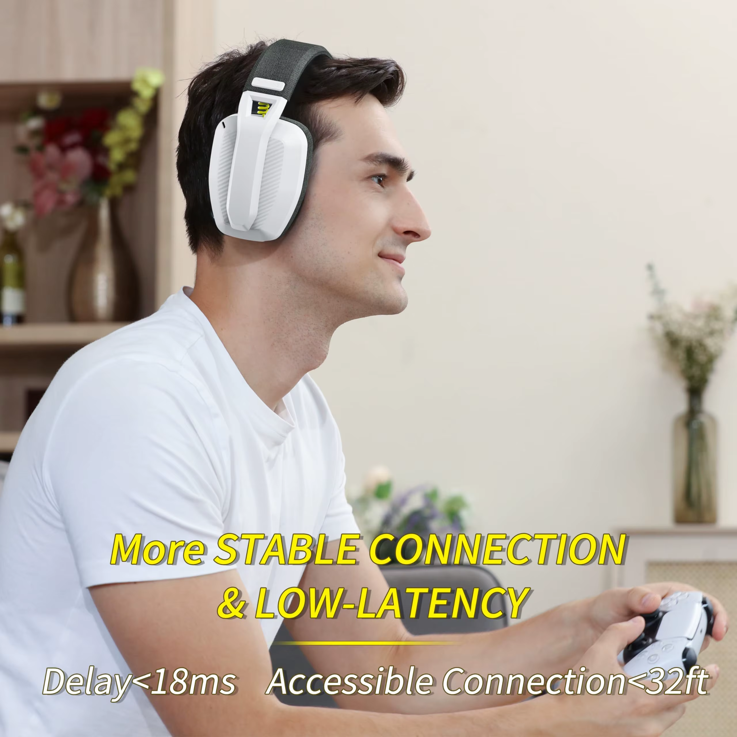 BINNUNE BW06 casques Bluetooth Gamer avec micro pour PS5 PS4 PC Mac Playstation casque de jeu sans fil 2.4GHz avec Microphone