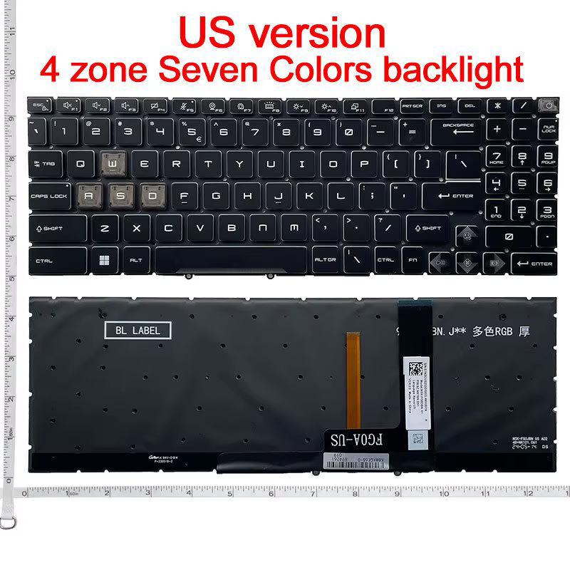 Nouveau clavier d'ordinateur portable américain pour MSI Crosshair 15 B12UEZ Cyborg15 A12VE A13V pulse15 B13v Katana 15 B13VFK B13VGK B13VEK B12VGK B12VFK