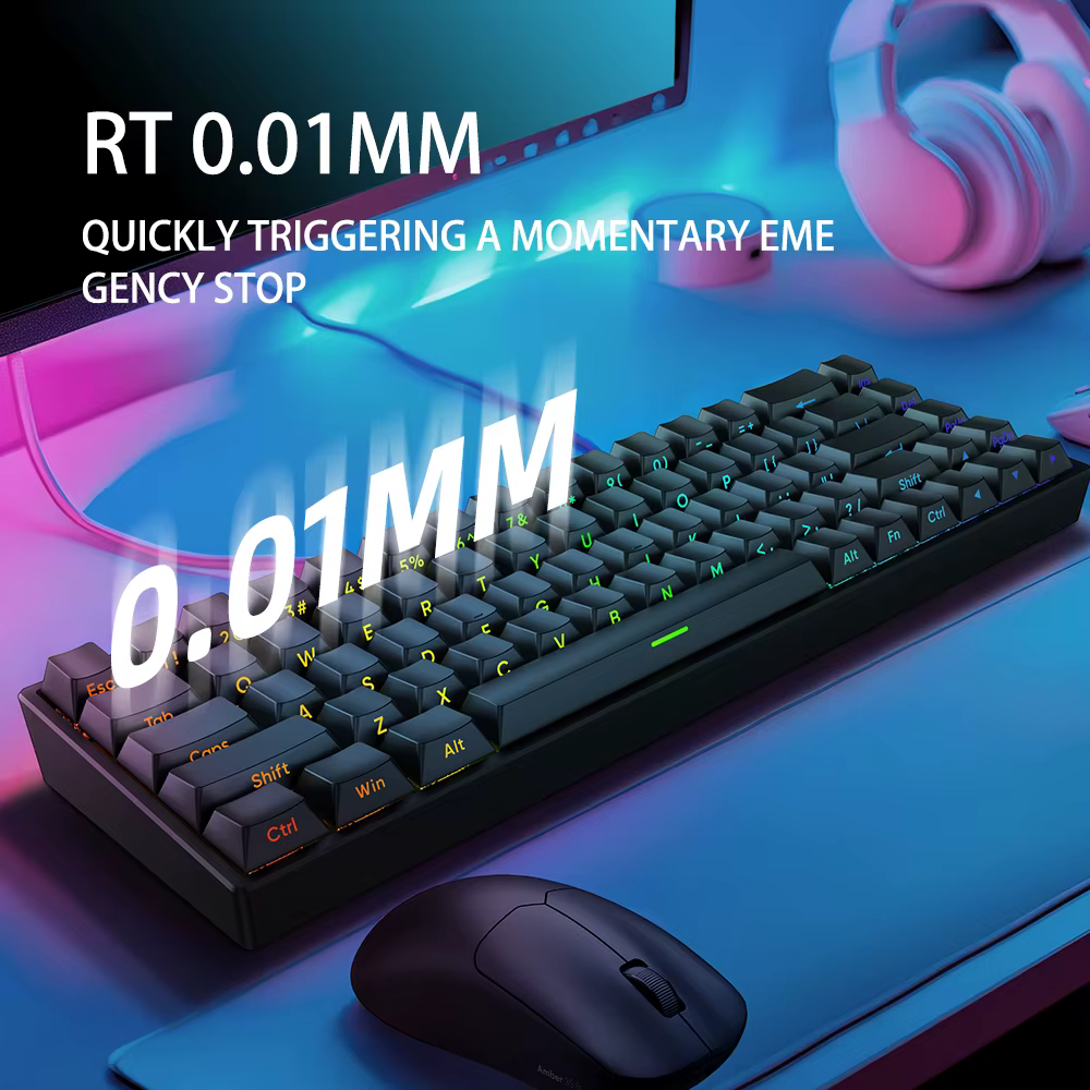 Clavier mécanique sans fil magnétique IROK Carotmas Mars68 Pro Mars 68 Gaming RT 0.01mm 8K 0.125ms Bluetooth 2.4G