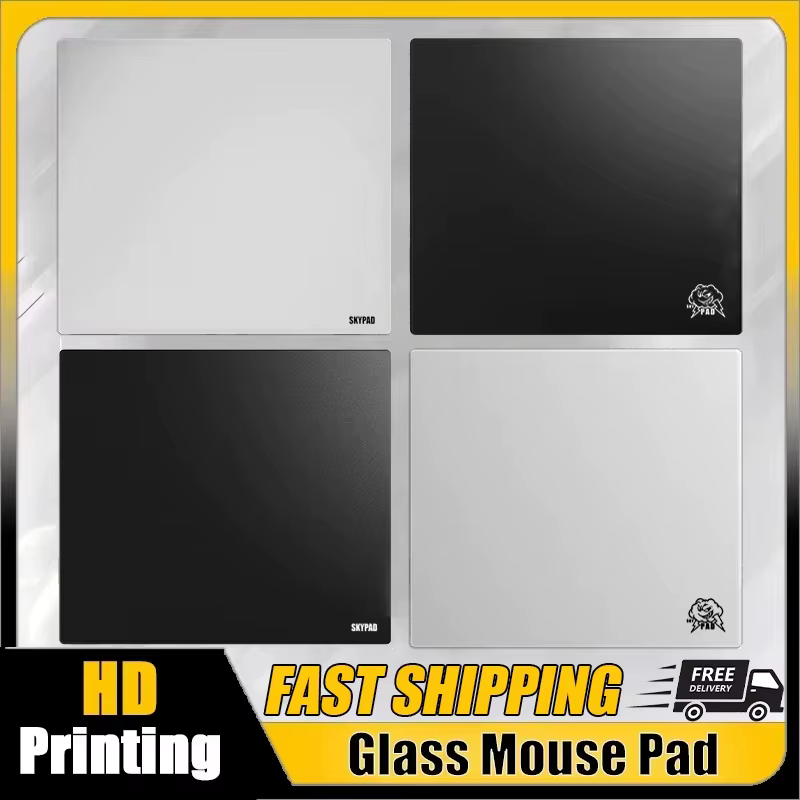 Tapis de souris de jeu en verre Skypad SORA noir et blanc