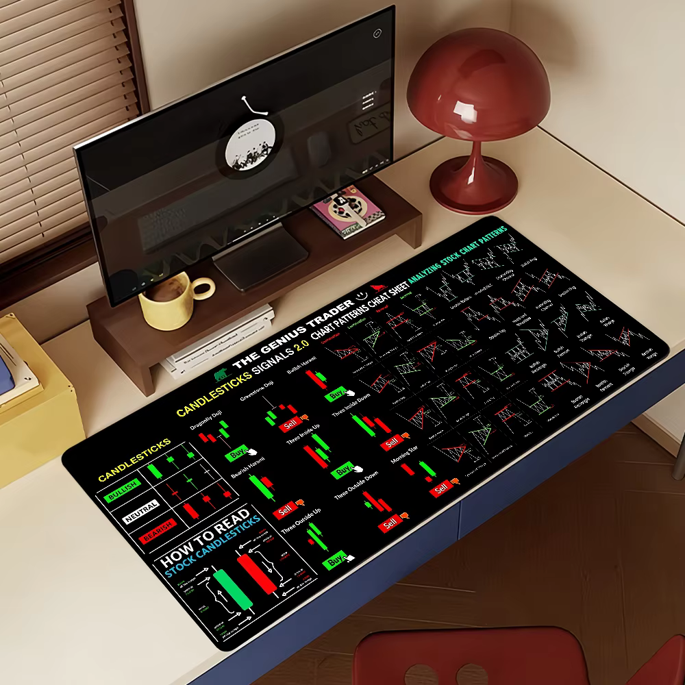 Tapis de souris avec graphique des cours des crypto-monnaies BTC