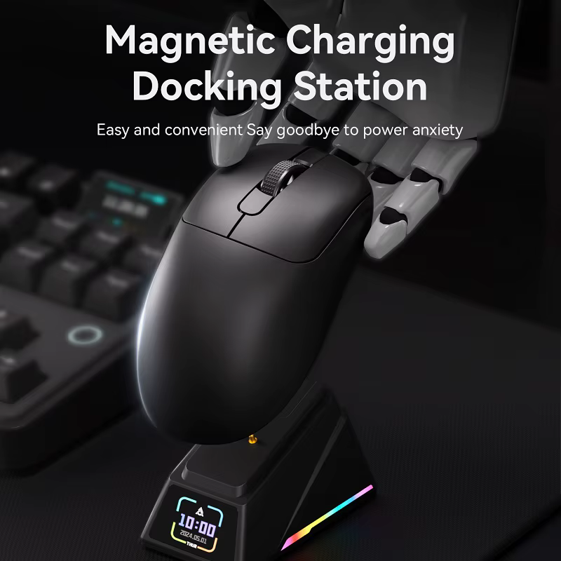 Souris de jeu sans fil Ajazz AJ179 Apex PAW3950 avec station de charge RGB
