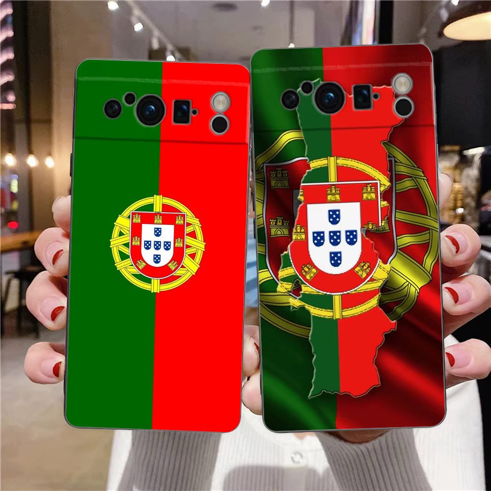 Coque de téléphone Portugal pour Google Pixel 10 9 8 7 6 Pro XL 9A 8A 6A 7A 5G, souple, antichoc, en TPU, noire