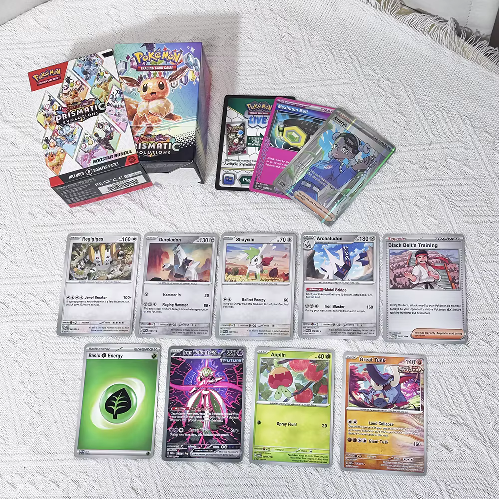 Cartes Pokémon v10 Booster Prismatic Evolutions Phantasmal Flames Scarlet Violet 151 Bolt Booster anglais Cartes de combat et de transaction
