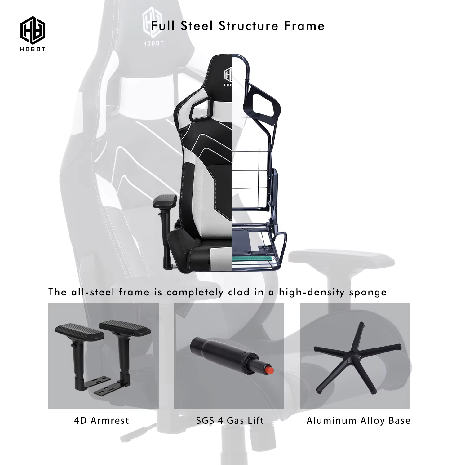 Chaise de bureau gaming ergonomique en cuir style course pour PC Gamer