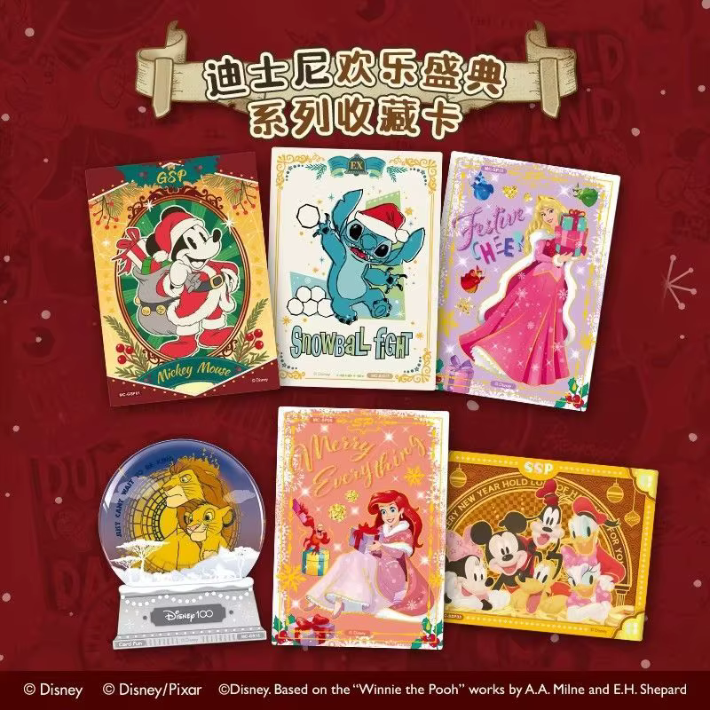 Cartes authentiques Disney du 100e anniversaire, série Happy Celebration, carte exquise, accessoires d'anime, cadeau de vacances pour enfants, en stock