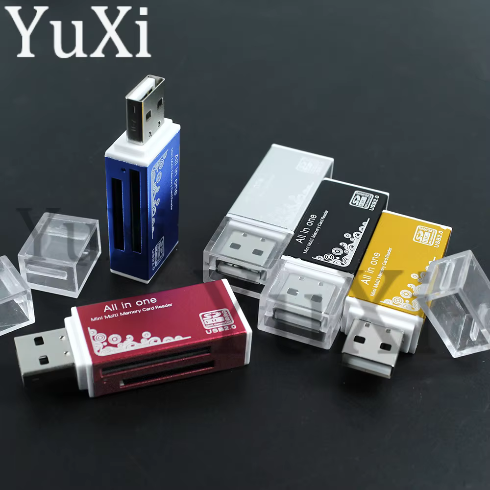 Lecteur de cartes mémoire USB 2.0, tout en 1 pour SD, TF, MS, M2, SDHC, adaptateur, prise pour ordinateur portable, ordinateur de bureau, PC, 1 pièce