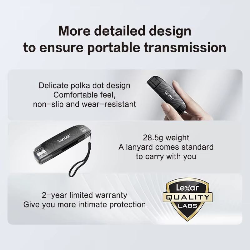 Lexar lecteur USB-A USB-C à double emplacement jusqu'à 205 mo/s