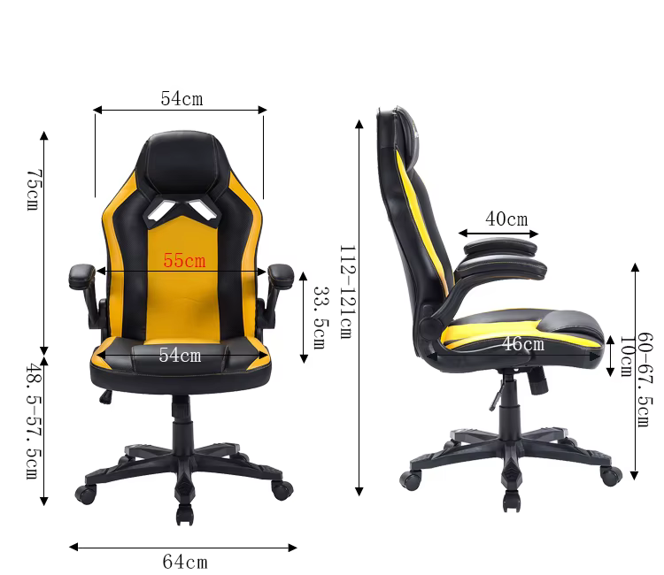 Fauteuil de jeu PC ergonomique en cuir