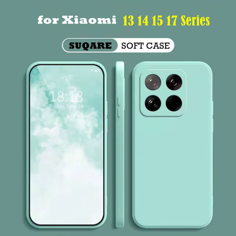 Coque de téléphone carrée en Silicone, étui souple de protection antichoc pour Xiaomi 17 Pro Max Mi 13 14 15 13T 14T 15T Pro, nouvelle collection