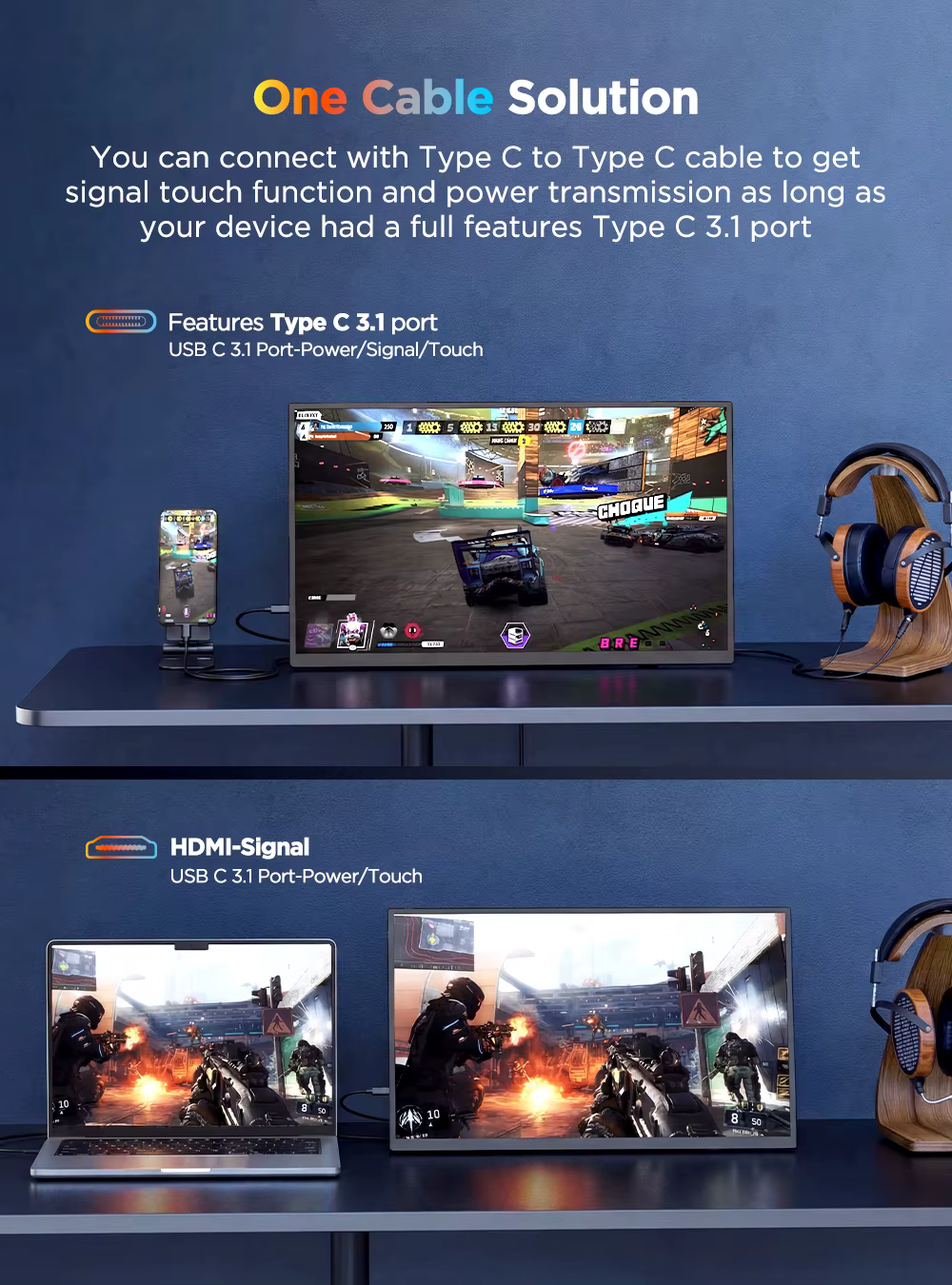 Moniteur tactile portable 4K UPERFECT 15,7 pouces (3840 x 2160 UHD) avec USB-C, HDMI, écran pour ordinateur portable, contraste 1200:1, couverture RGB 100 %, dalle IPS, tactile 10 points, double haut-