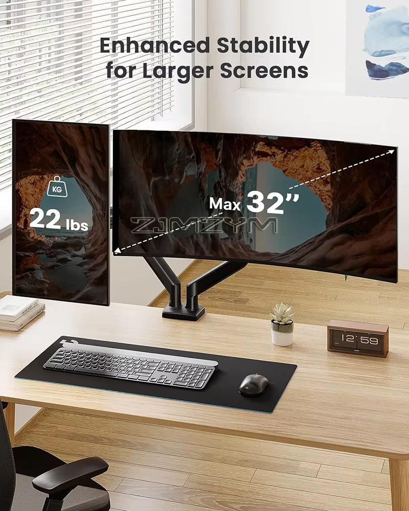 Support de moniteur double écran réglable de 32 pouces