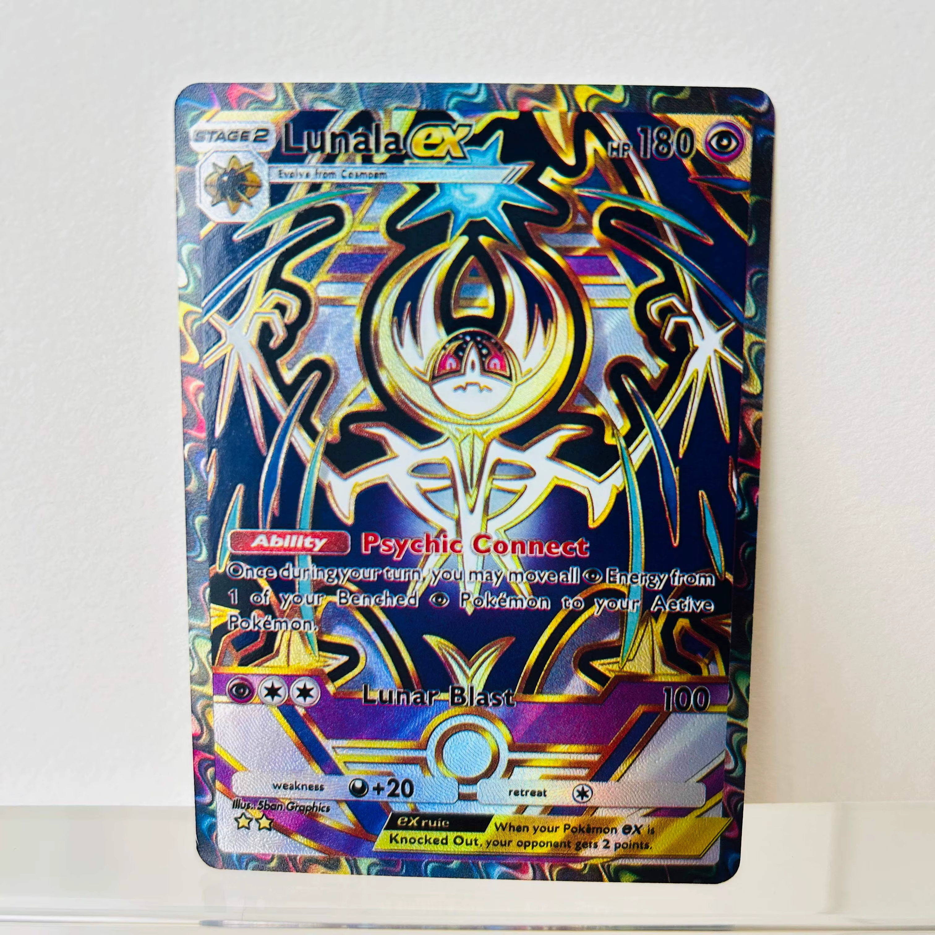 Cartes de collection Mewtwo Ex version anglaise, qualité de collection, texture foil DIY, excellent état, collection d'anime premium