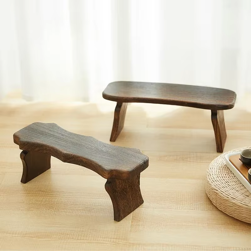 Tabouret Long de Style japonais, banc à chaussures en bois massif, baie vitrée moderne, tabouret bas, siège de pied de porche, chaise créative pour enfants pour salon