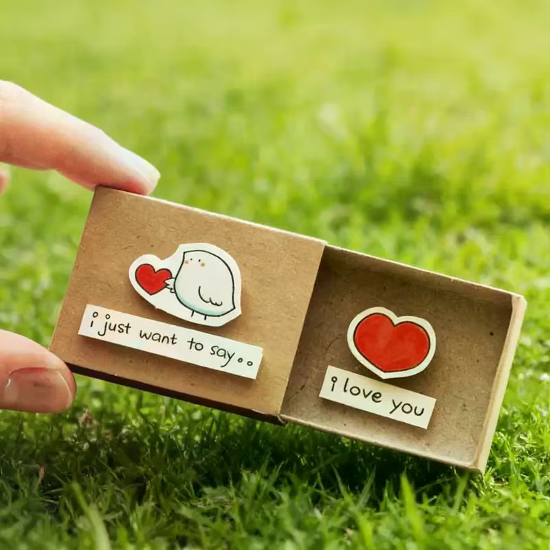 1 pièce, boîte à messages romantique « Je t'aime », cadeau fait main, carte pour la Saint-Valentin, anniversaire, mariage, surprise pour elle/lui ​