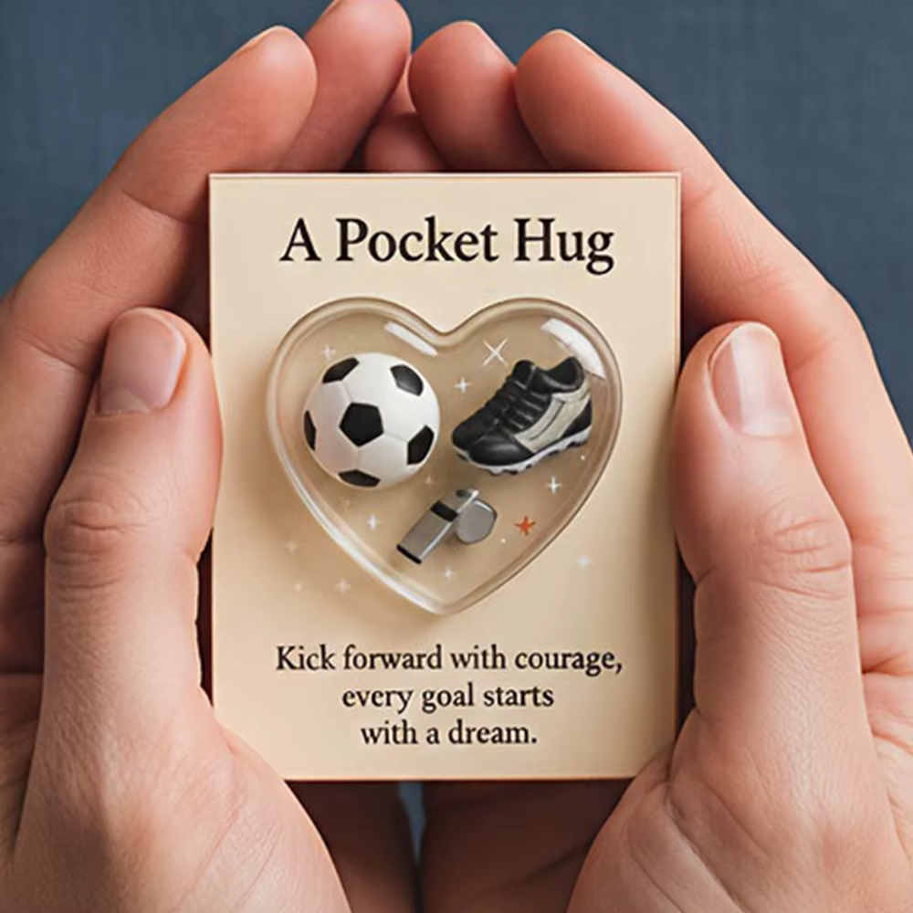 Carte de vœux de football en forme de cœur, carte de réconfort, cadeau d'encouragement pour les amateurs de football