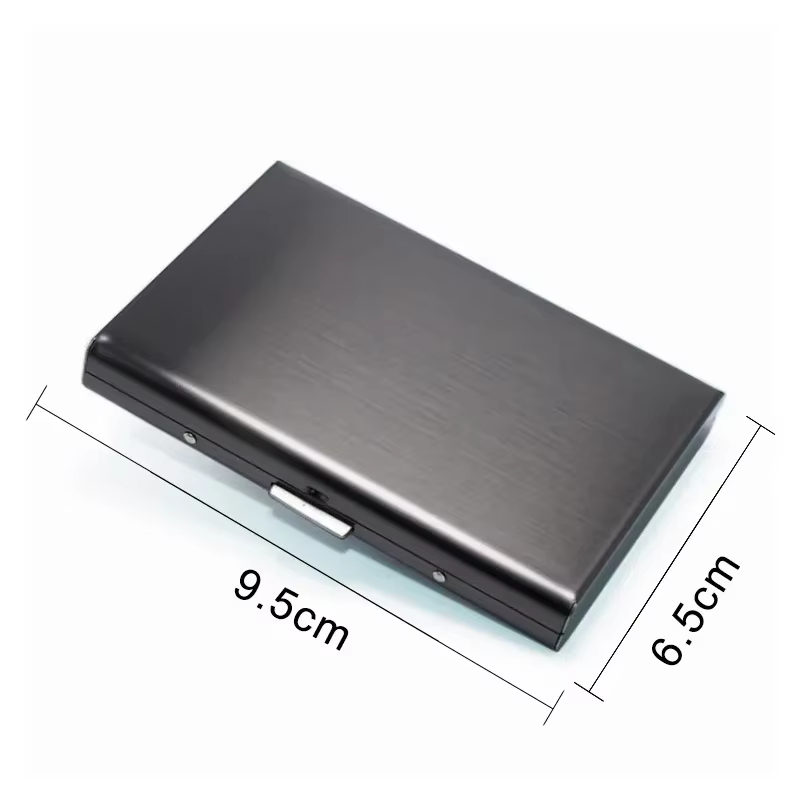 Portefeuille porte-cartes RFID en aluminium, portefeuille métallique multi-emplacements, étui de poche léger pour cartes d'identité, de débit et bancaires, portable pour les voyages