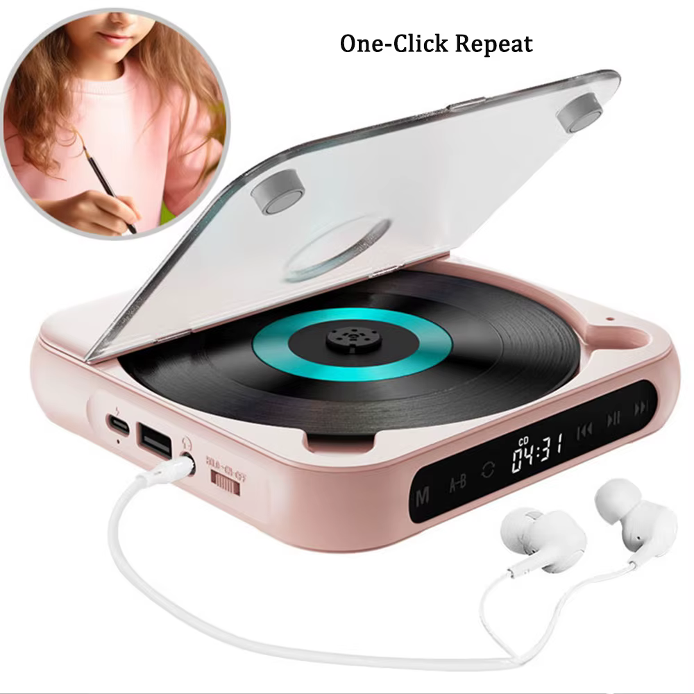 Lecteur de CD de musique Portable avec 5 Modes de lecture, Mini baladeur CD pour étudiants hommes femmes, écran tactile, écouteurs Bluetooth, livraison directe