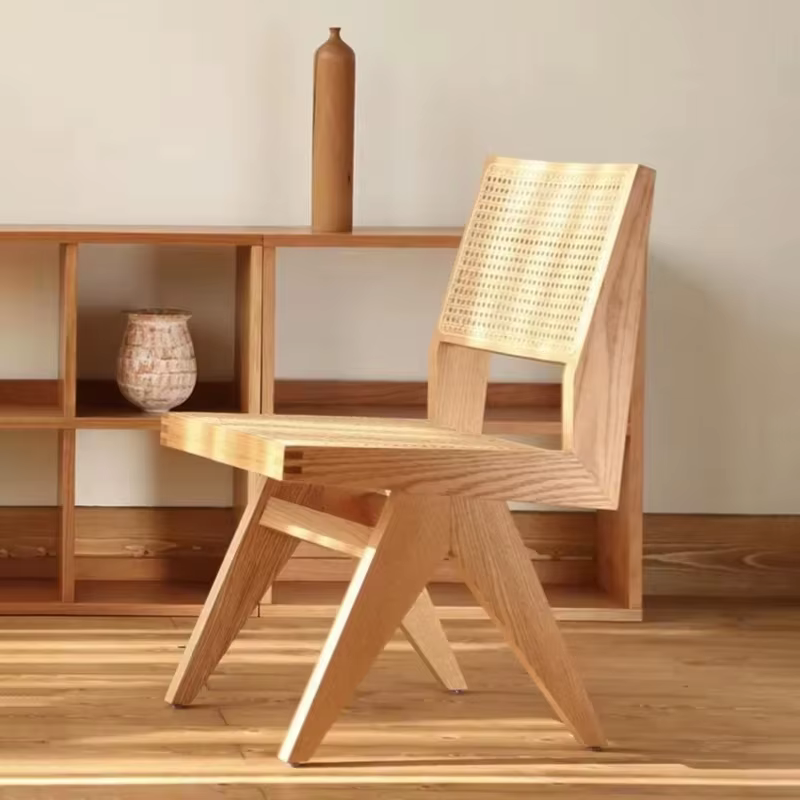 Chaise De salle à manger européenne en rotin, style nordique, gain De place, chaises De salle à manger en bois, meubles De cuisine nordiques du milieu du siècle