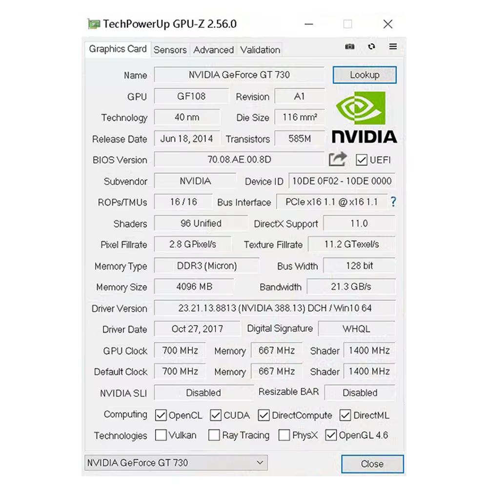 Cartes graphiques SOYO NVIDIA GT730 4G GDDR3 128 bits