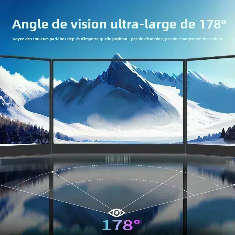 Moniteur portable 15, 6'' FHD 1080P ultra-fin pour jeux