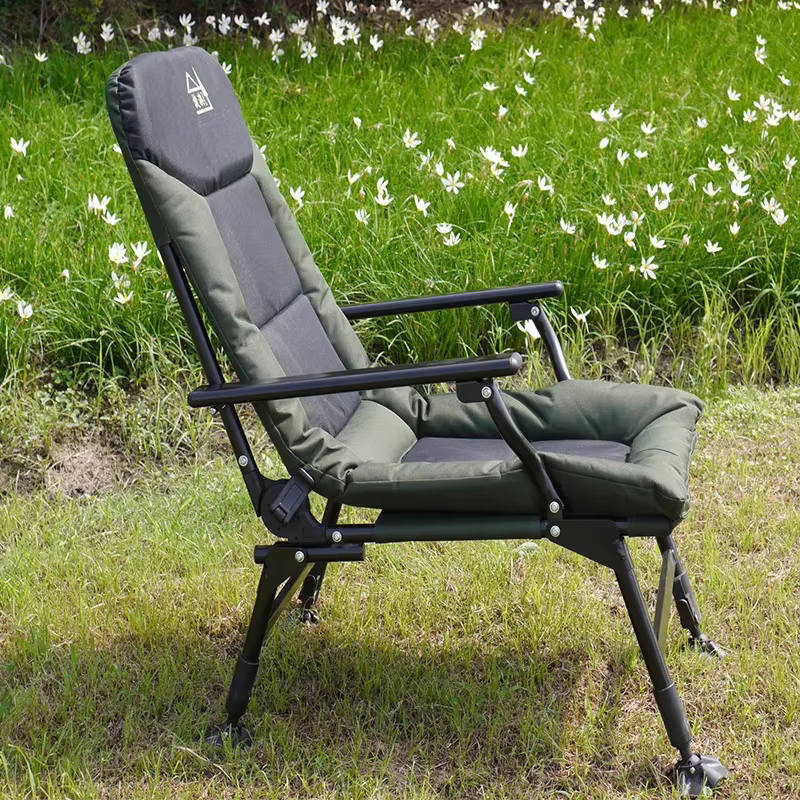 Chaise Légère Pliante avec Dossier et Support de Pieds