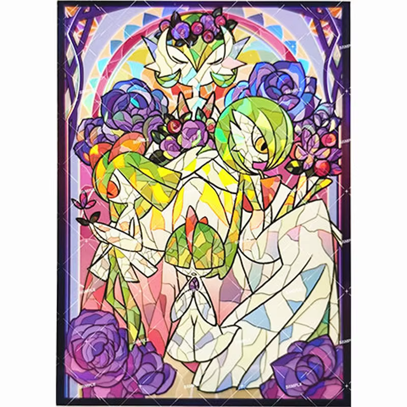 Pochettes pour cartes Pokemon Gardevoir, Style peinture sur verre, figurines de monstres de poche, étui de protection pour cartes à collectionner WS PTCG