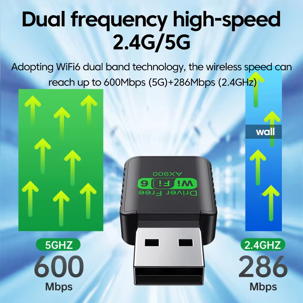 900Mbps USB WiFi Bluetooth 5.4 adaptateur 2in1 Dongle double bande 2.4G 5GHz USB