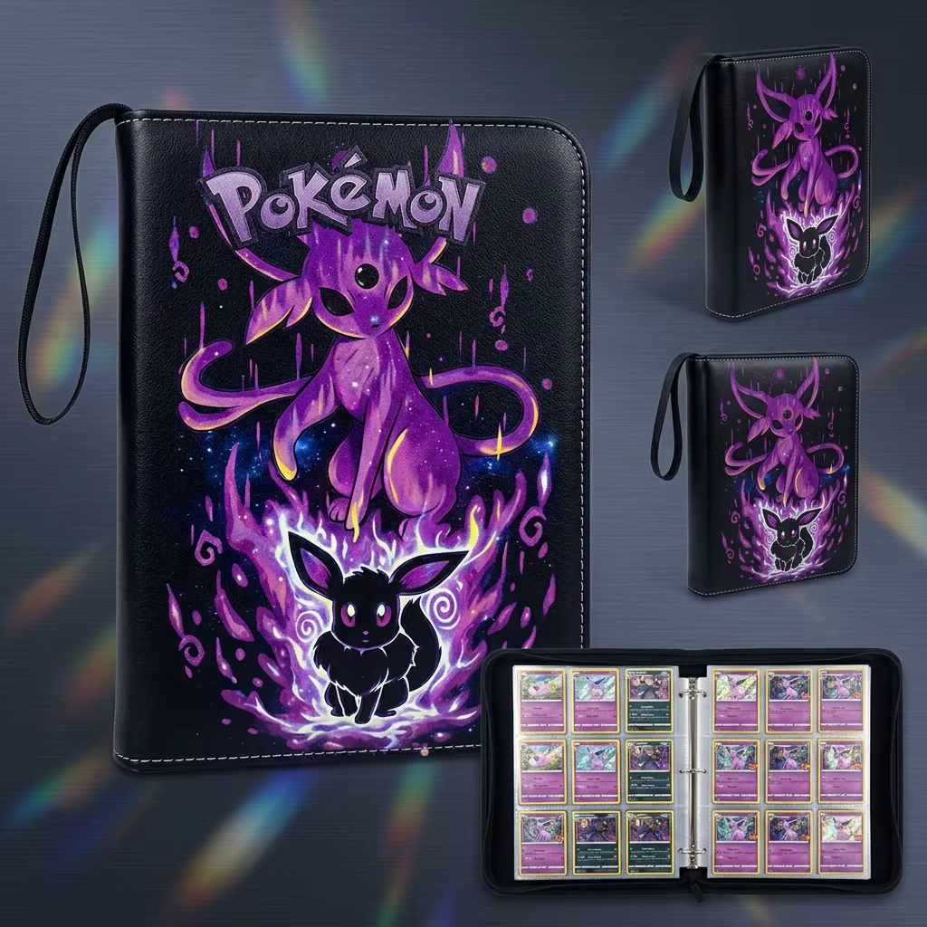 Album de cartes Bandai Pokémon 4 ou 9 compartiments, classeur de collection Pokémon, Mewtwo, Gardevoir, Eevee, Pikachu, rangement de cartes à collectionner, cadeau