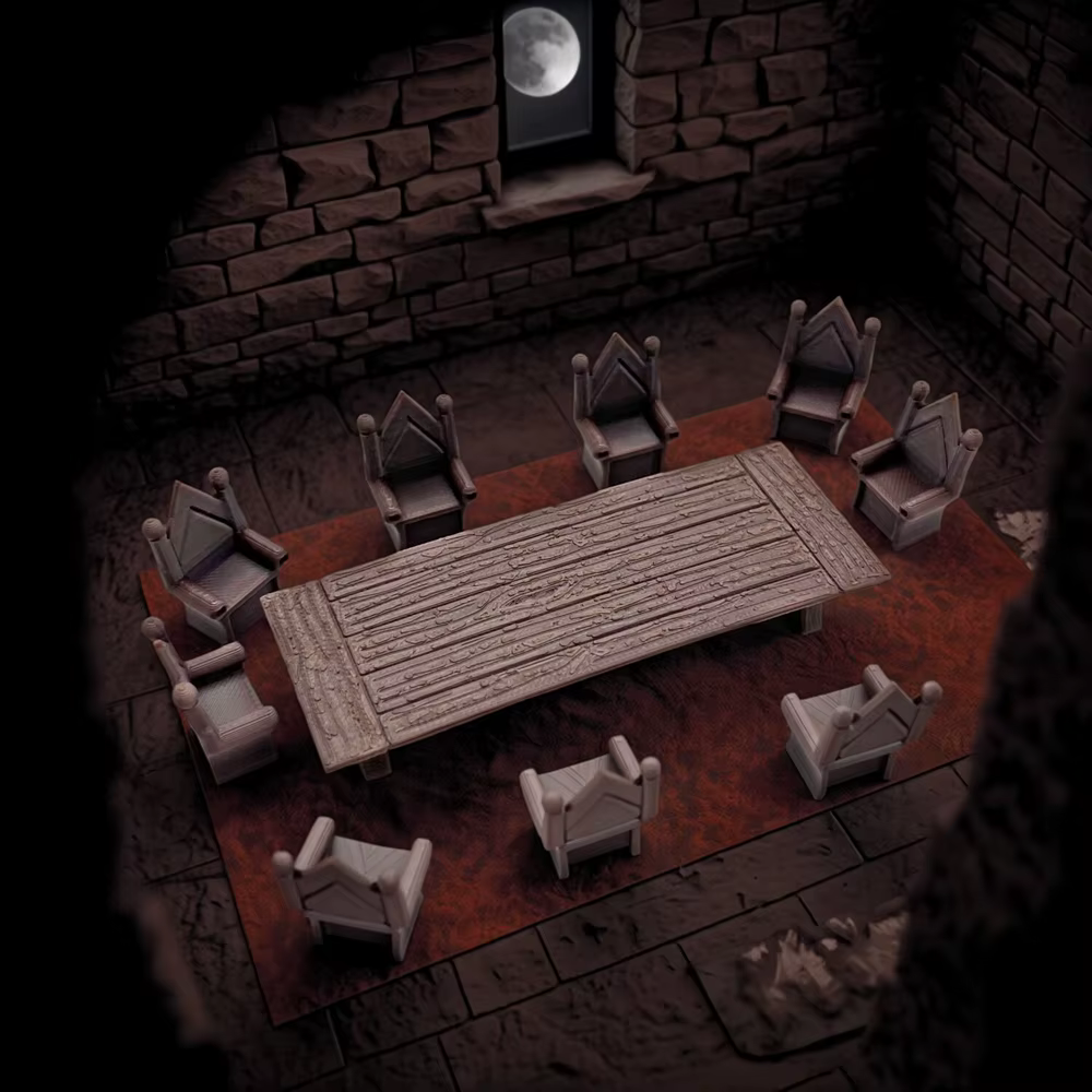 Ensemble de chaises et bancs pour table de D&D et ensemble de chaises de salle à manger Scatter Terrain Tabletop