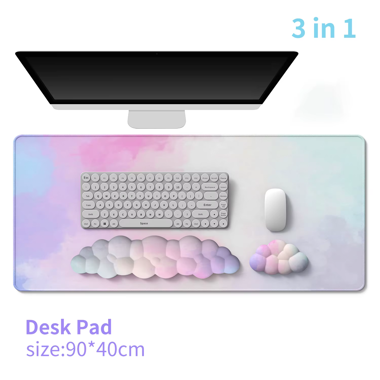 Tapis de clavier de jeu dégradé nuage